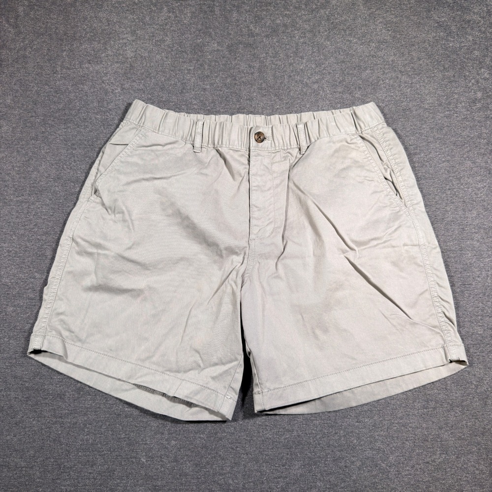 Bearbottom Chino Shorts Mens XL Gray 7" Inseam Stretch Casual Elastic Waist